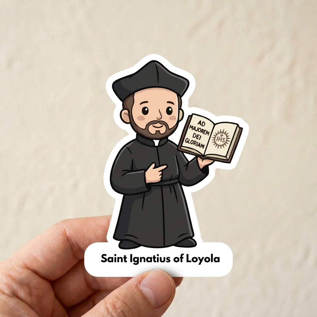 Saint Ignatius of Loyola sticker mockup