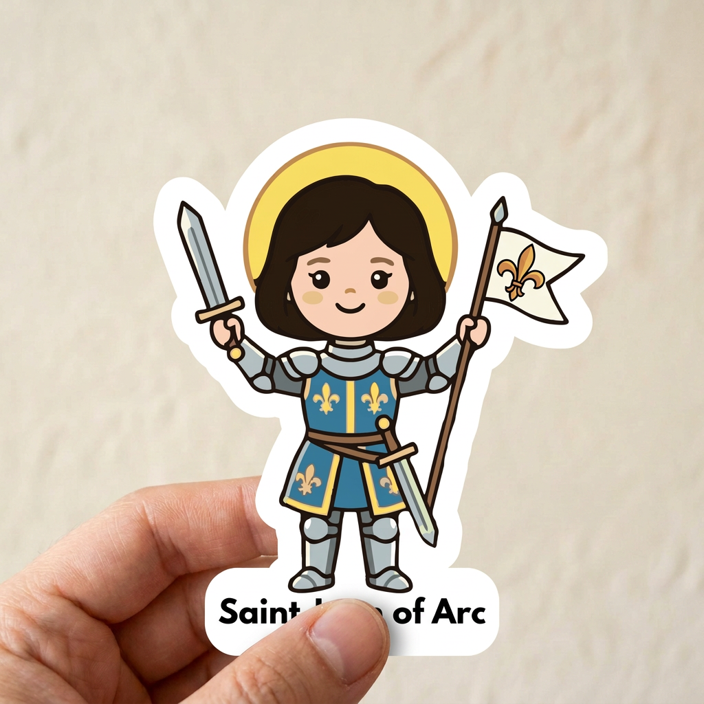 Saint Joan of Arc sticker mockup