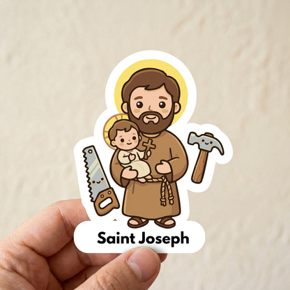 Saint Joseph sticker mockup