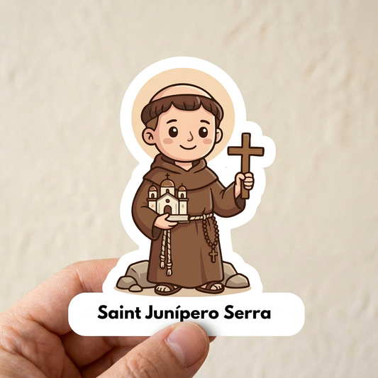 Saint Junipero Serra sticker mockup