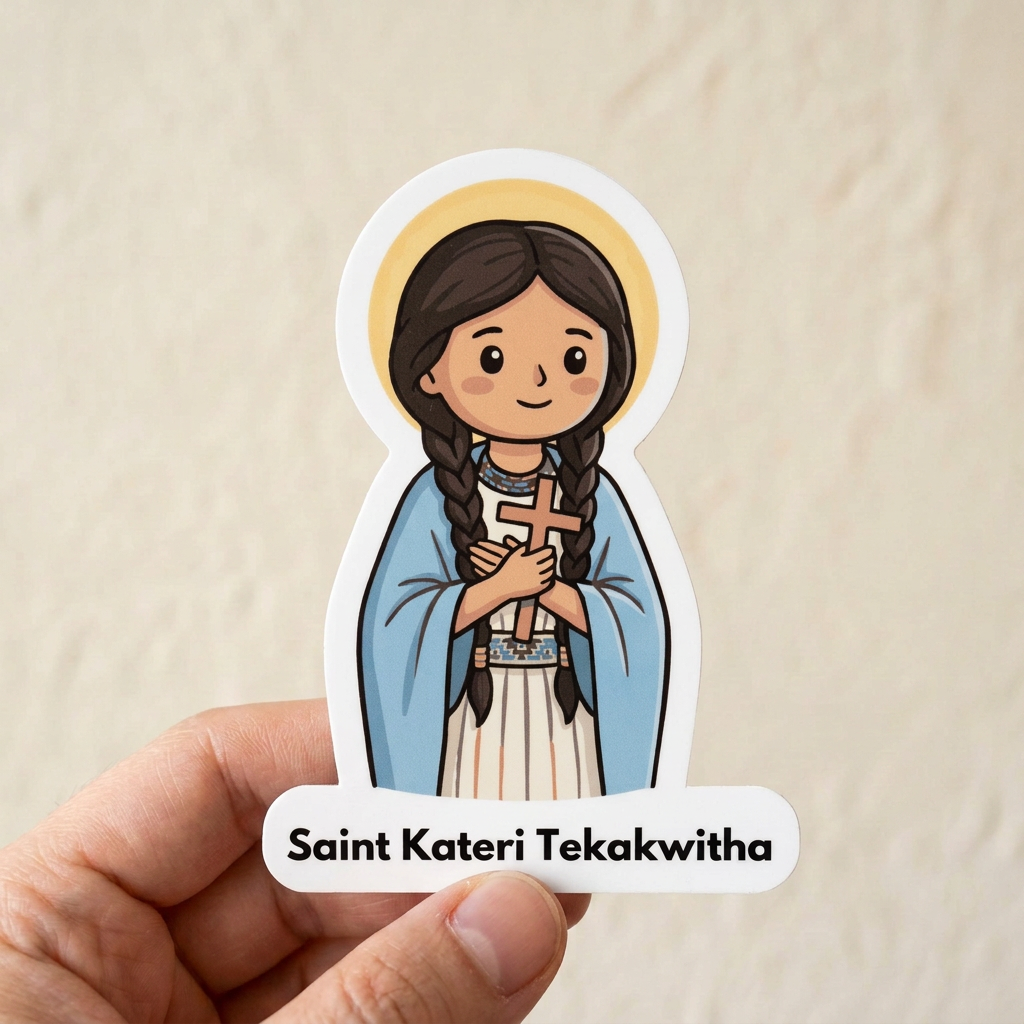 Saint Kateri Tekakwitha sticker mockup