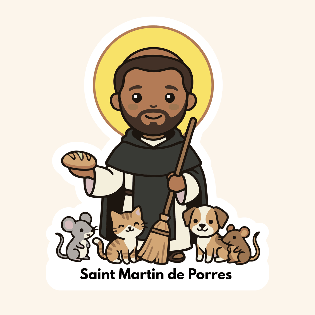Saint Martin de Porres Kids Sticker - Recetas Fair Trade