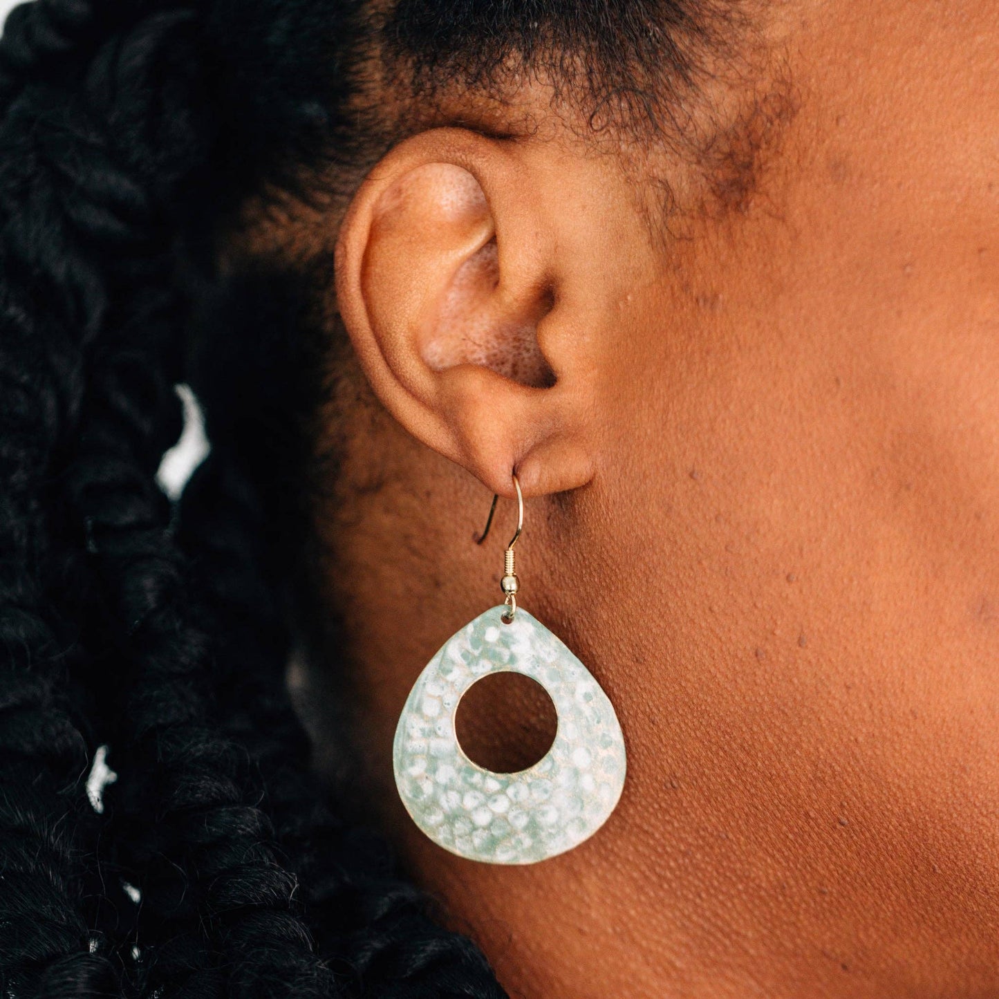 Satya Hammered Teardrop Earrings - Recetas Fair Trade