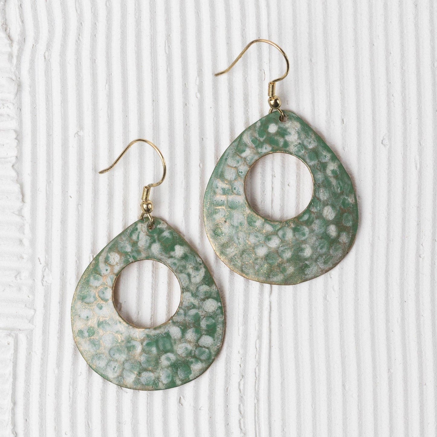 Satya Hammered Teardrop Earrings - Recetas Fair Trade