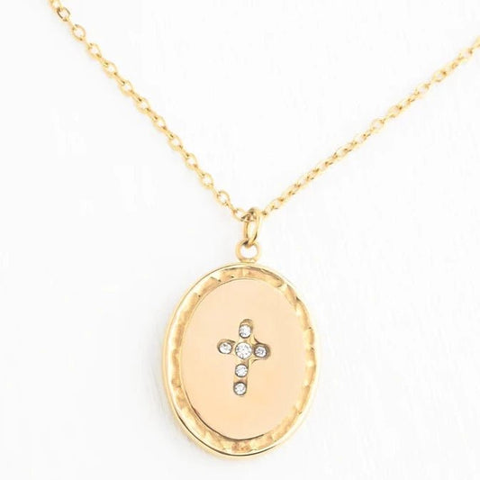 Shine Bright Cross Pendant in Ivory - Recetas Fair Trade