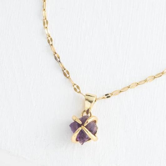 Shine Necklace in Amethyst - Recetas Fair Trade