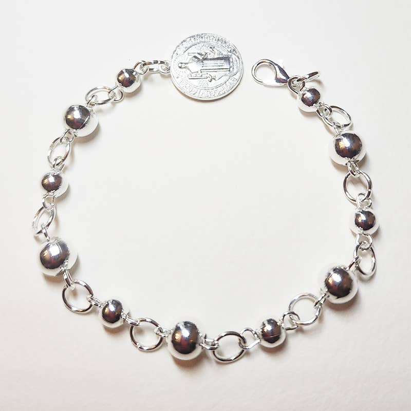 Silver Beaded Motif Charm Bracelets - Recetas Fair Trade