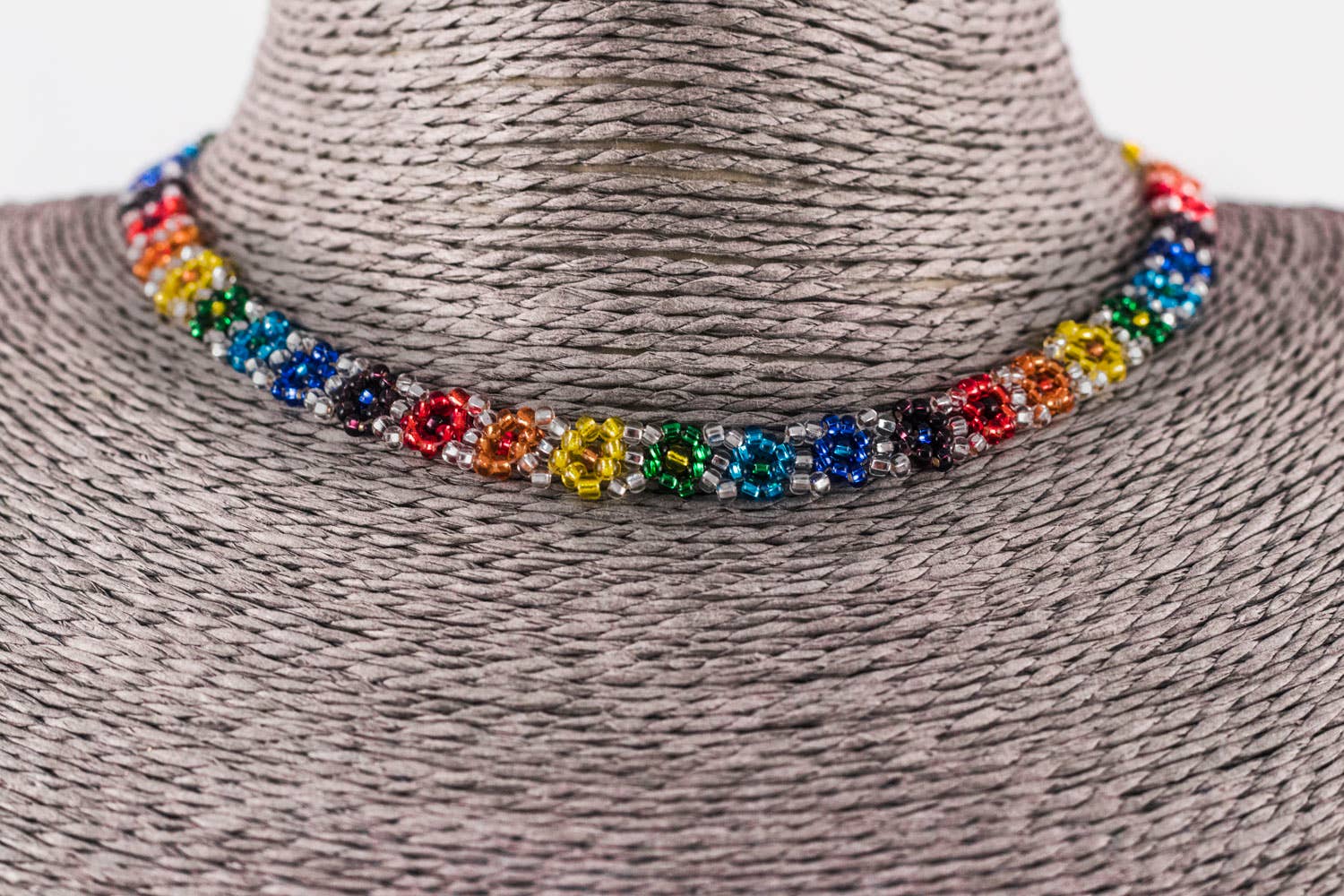 Silver Rainbow Flower Necklace - Recetas Fair Trade