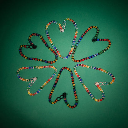 Silver Rainbow Flower Necklace - Recetas Fair Trade