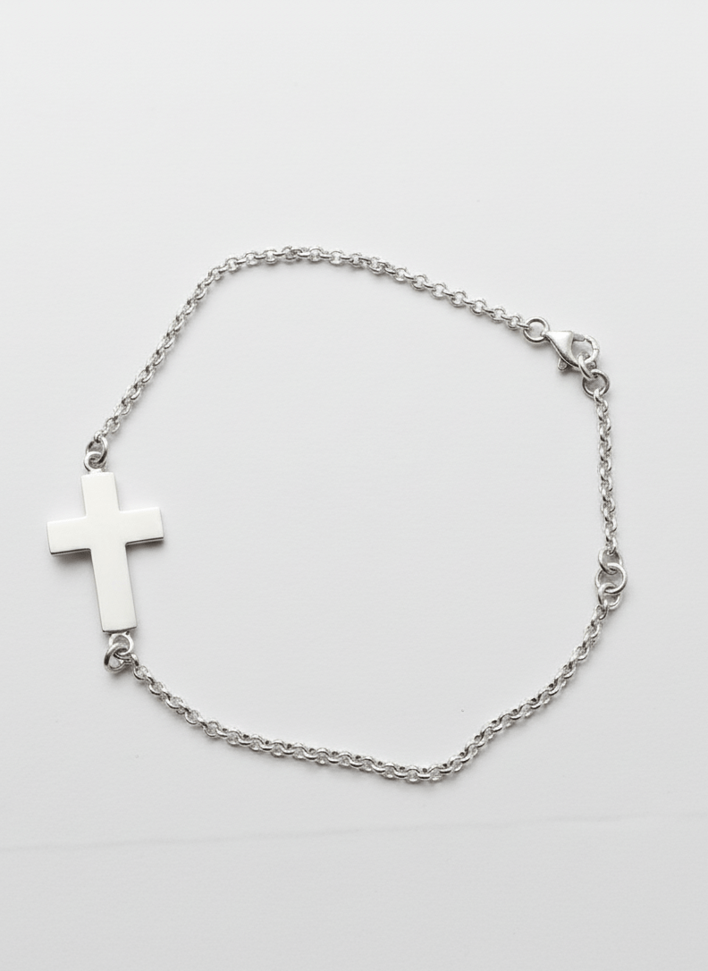 Simple Cross Bracelet | Sterling Silver - Recetas Fair Trade