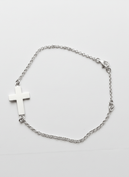 Simple Cross Bracelet | Sterling Silver - Recetas Fair Trade