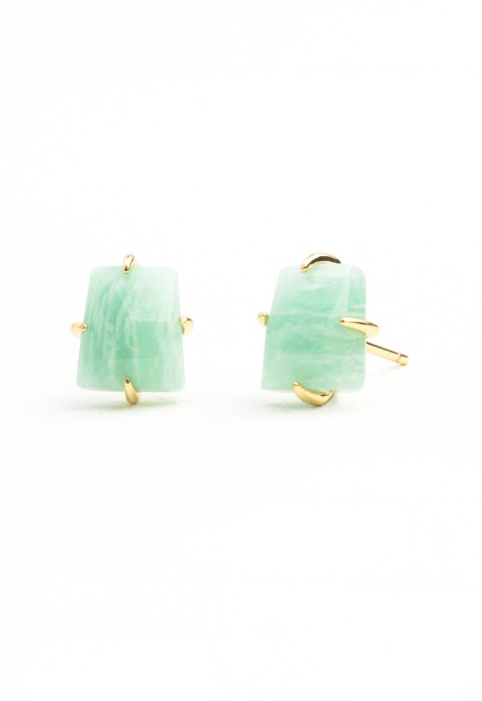 Simple Treasures Studs in Amazonite - Recetas Fair Trade