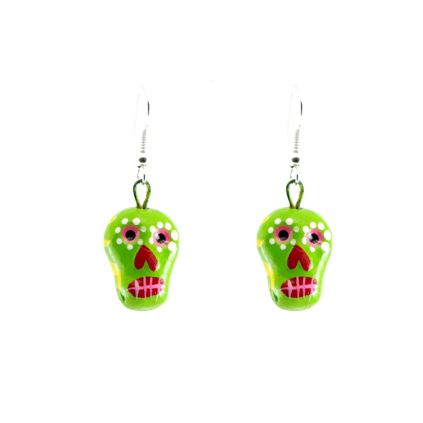 Skeleton Sugar Skull Ceramic Earrings - Recetas Fair Trade