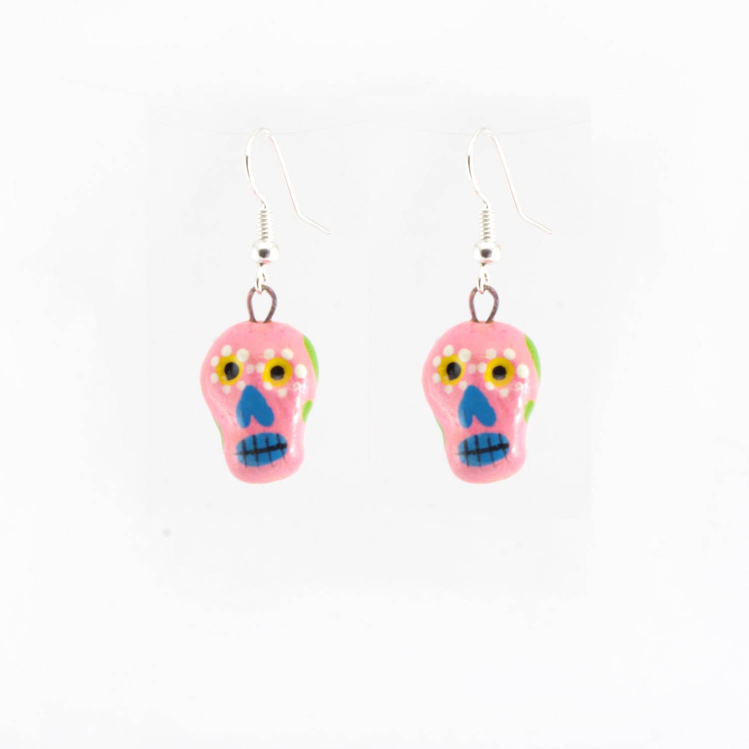 Skeleton Sugar Skull Ceramic Earrings - Recetas Fair Trade