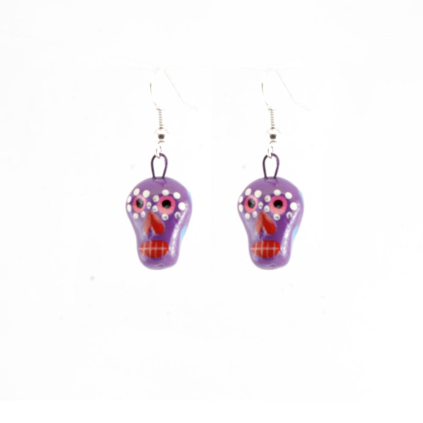 Skeleton Sugar Skull Ceramic Earrings - Recetas Fair Trade