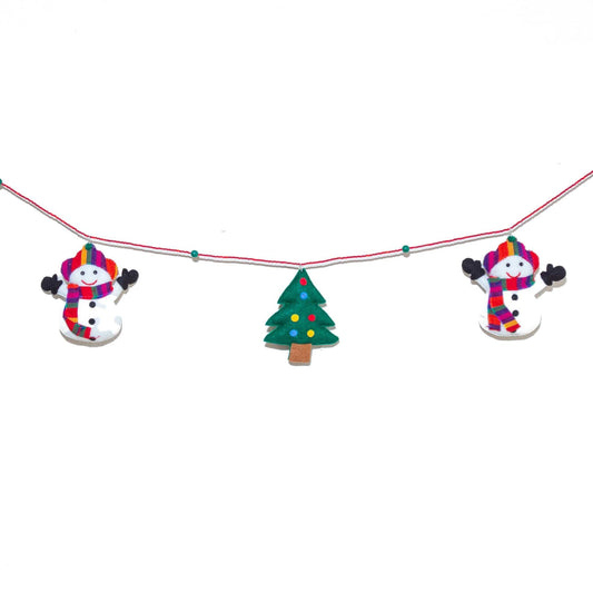 Snowman and Christmas Tree Garland - Recetas Fair Trade