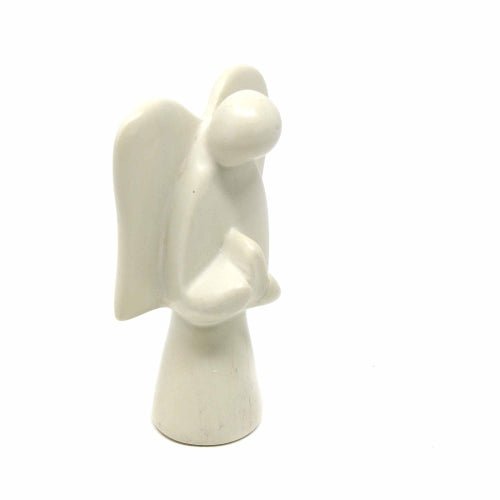 Soapstone Angel Sculpture, Natural Stone - Recetas Fair Trade