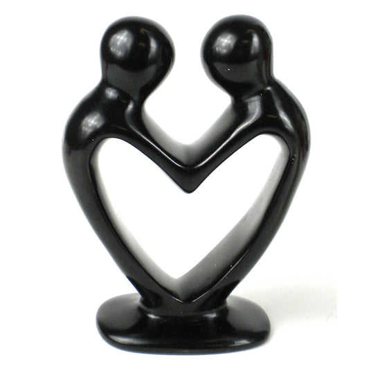 Soapstone Lovers Heart Black - 6 Inch - Recetas Fair Trade