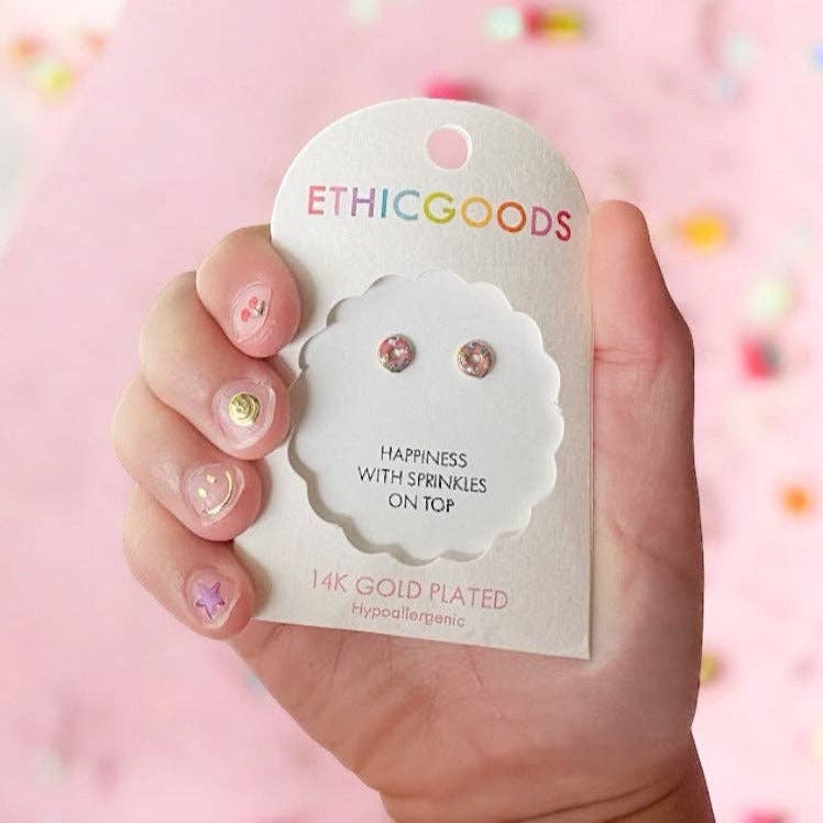 Sprinkle Donuts Tiny Stud Earrings - Recetas Fair Trade