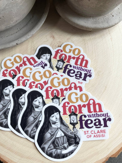 St. Clare of Assisi Waterproof Catholic Sticker - Recetas Fair Trade