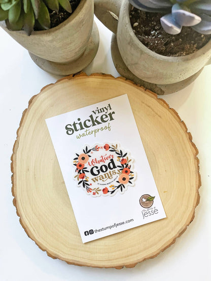 St. Gianna Beretta Molla Whatever God Wants Sticker - Recetas Fair Trade