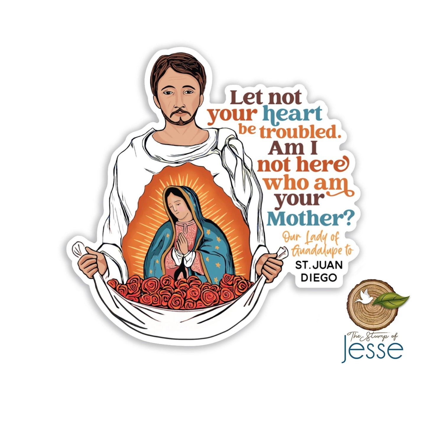 St. Juan Diego Waterproof Vinyl Catholic Sticker - Recetas Fair Trade