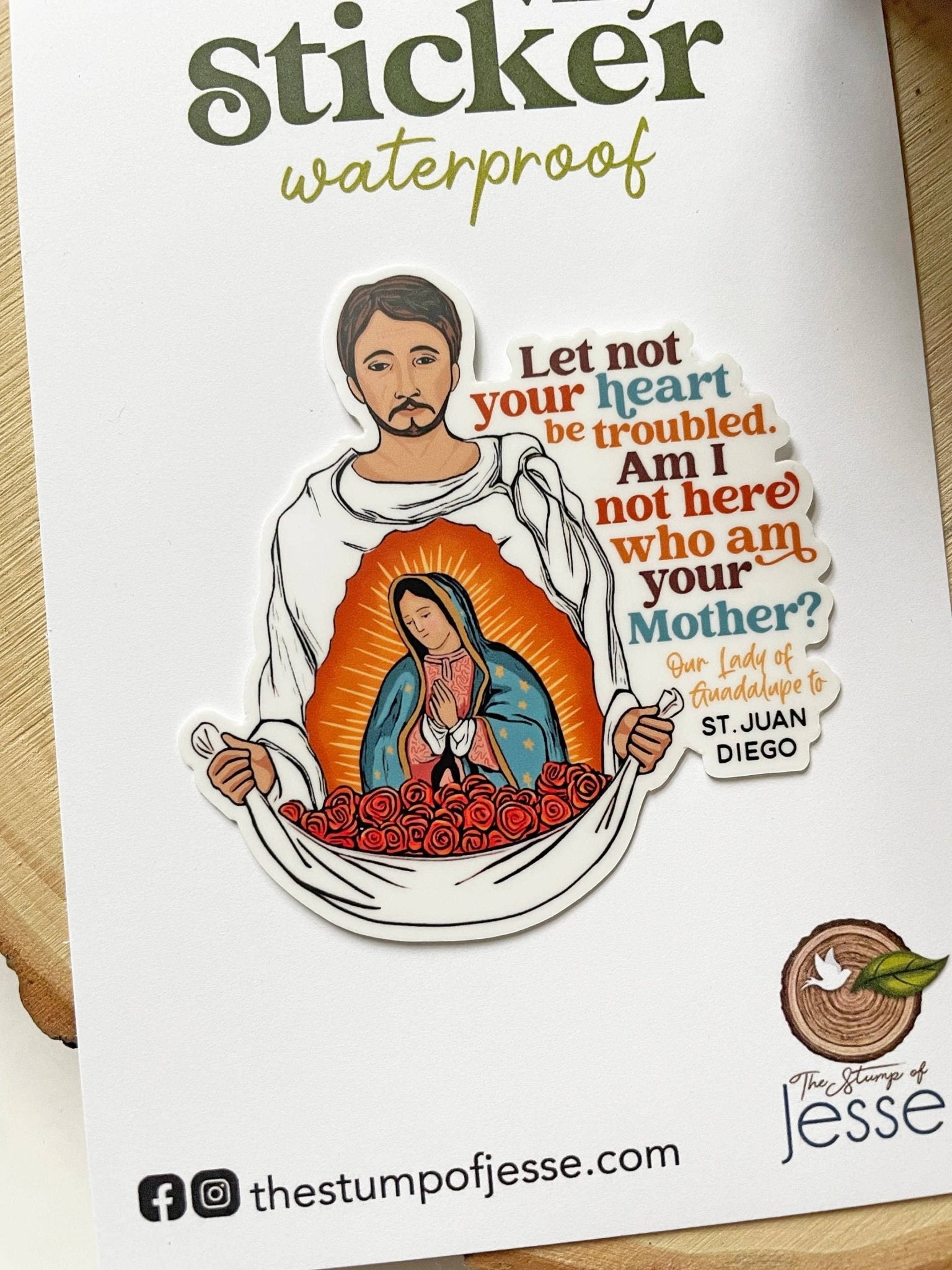 St. Juan Diego Waterproof Vinyl Catholic Sticker - Recetas Fair Trade