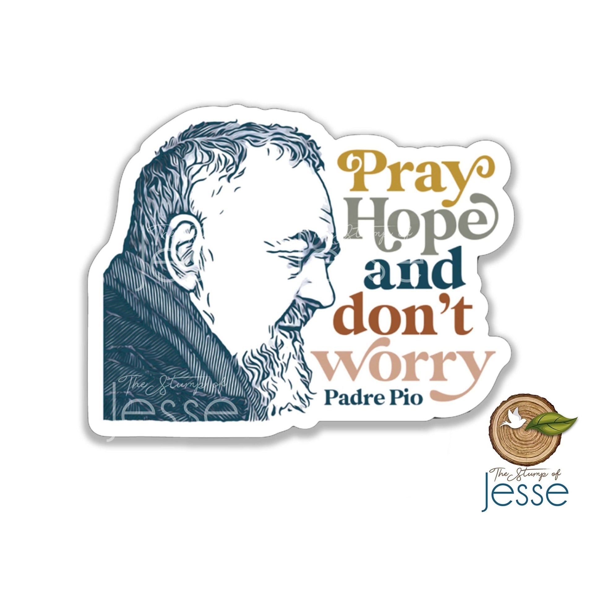 St. Padre Pio of Pietrelcina Sticker - Recetas Fair Trade