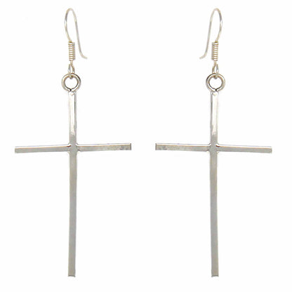 Sterling Silver Cross Drop Earrings - Recetas Fair Trade