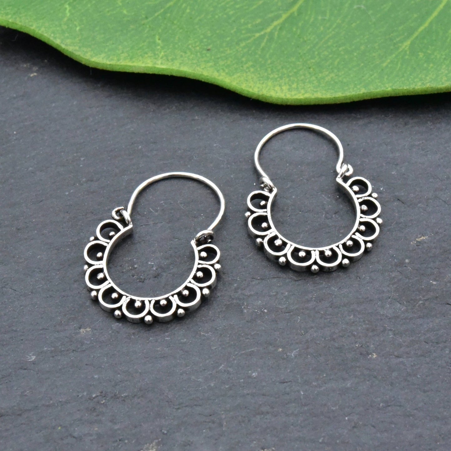 Sterling Silver Decorated Circle Earring - Recetas Fair Trade