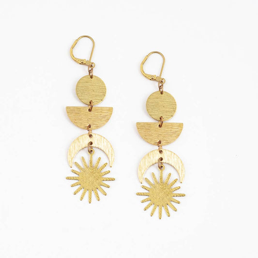 Sun and Moon Totem Earrings - Recetas Fair Trade