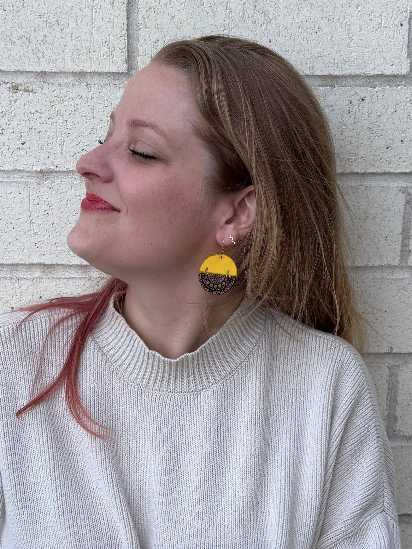 Sunflower Fields Mixed Material Earrings - Recetas Fair Trade
