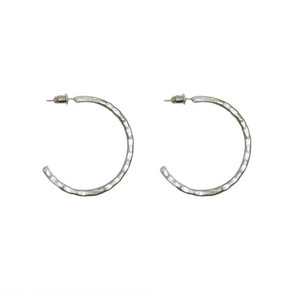 Textured Twig Hoops - Silver - Recetas Fair Trade