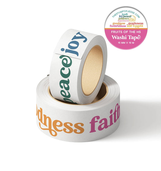 The Fruits of the Holy Spirit Washi Tape | 15mm x 10m - Recetas Fair Trade