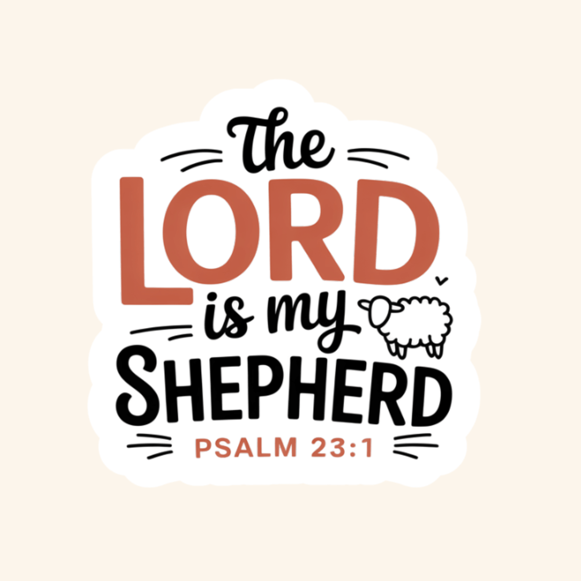 The Lord is my Shepherd Sticker - Recetas Fair Trade