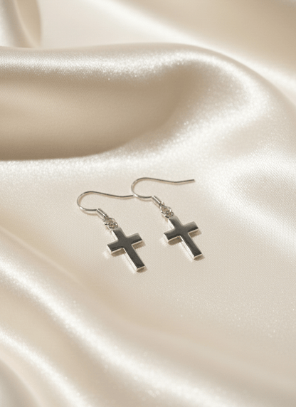 The Simple Cross Earrings | Sterling Silver - Recetas Fair Trade
