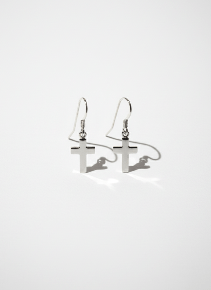 The Simple Cross Earrings | Sterling Silver - Recetas Fair Trade