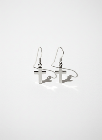 The Simple Cross Earrings | Sterling Silver - Recetas Fair Trade