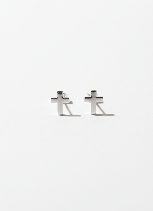 The Simple Cross Earrings | Sterling Silver - Recetas Fair Trade