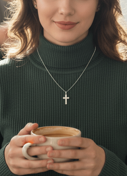The Simple Cross Necklace | Sterling Silver - Recetas Fair Trade