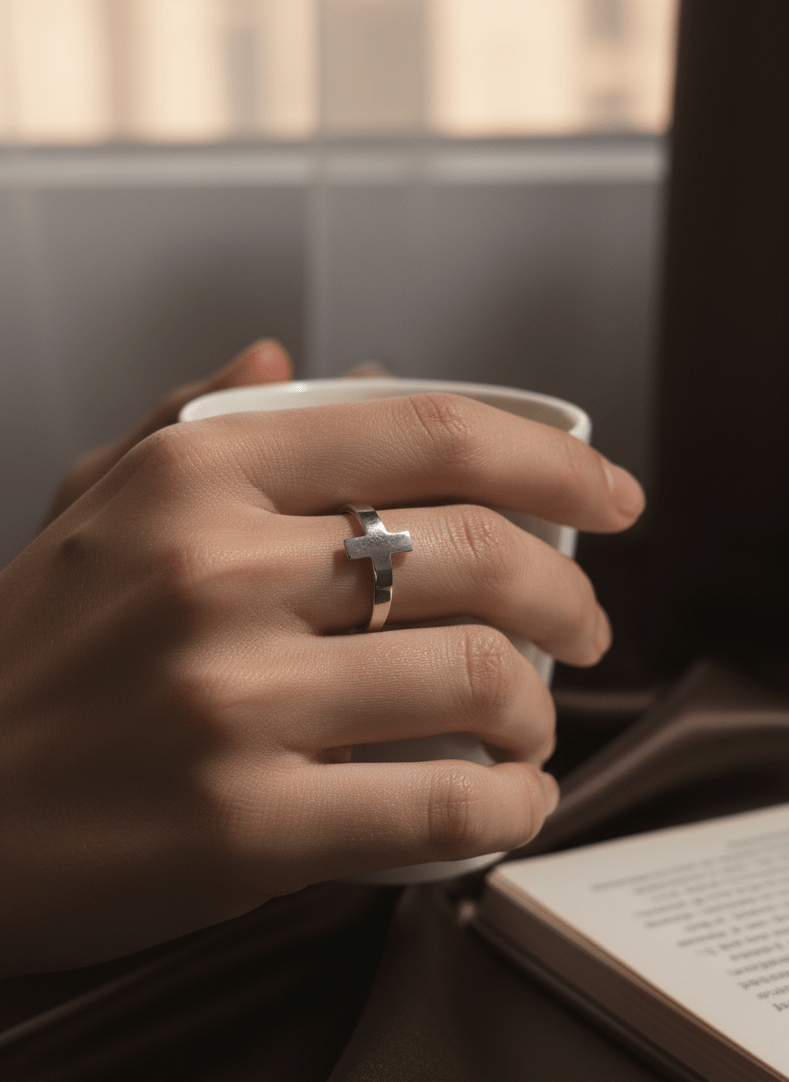 ✝️ The Simple Cross Ring | Sterling Silver - Recetas Fair Trade