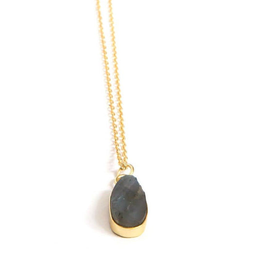 Uncut Stone Labradorite Necklace - Recetas Fair Trade