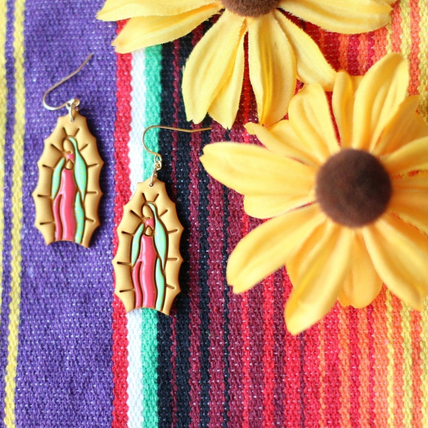 Virgen De Guadalupe Earrings - Recetas Fair Trade