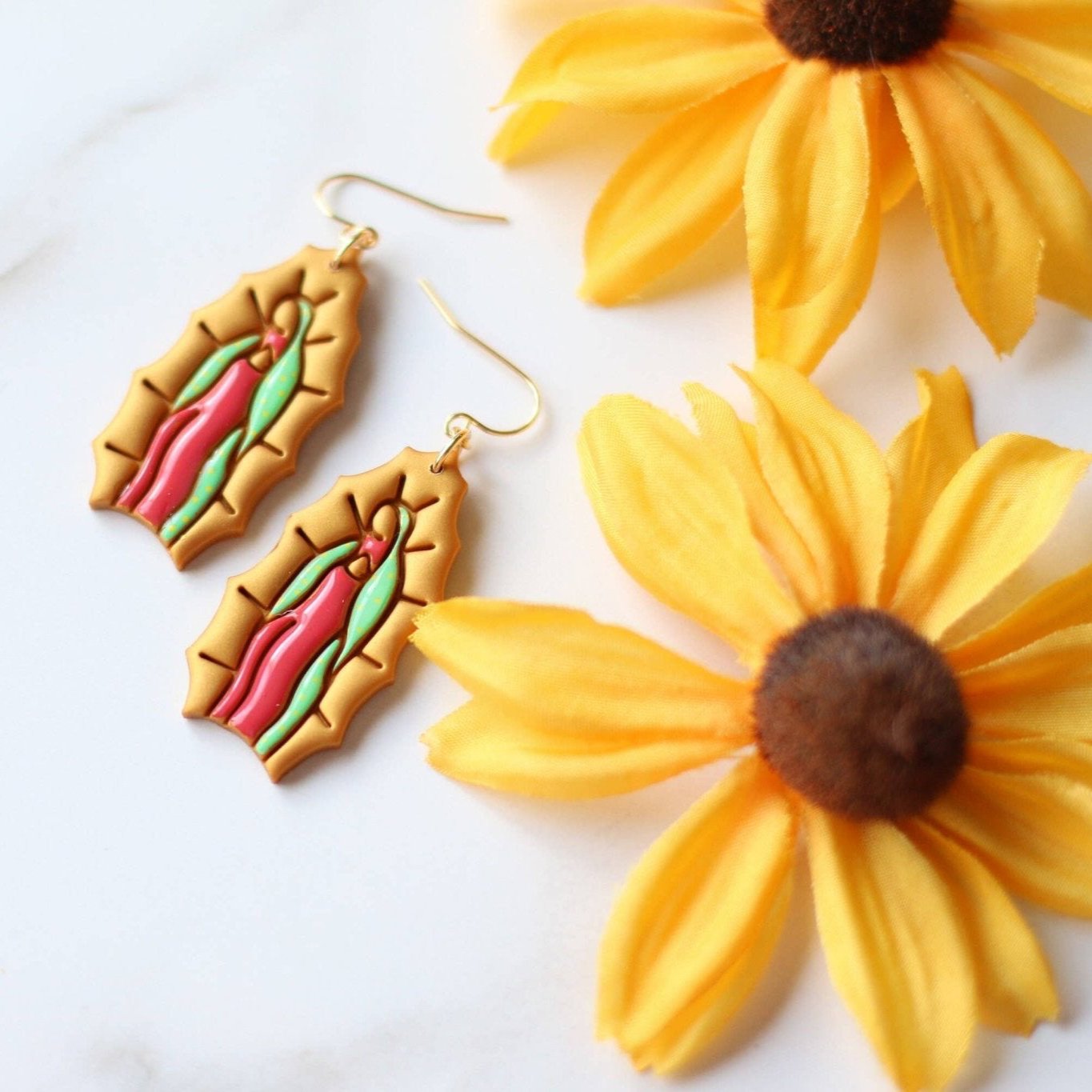 Virgen De Guadalupe Earrings - Recetas Fair Trade