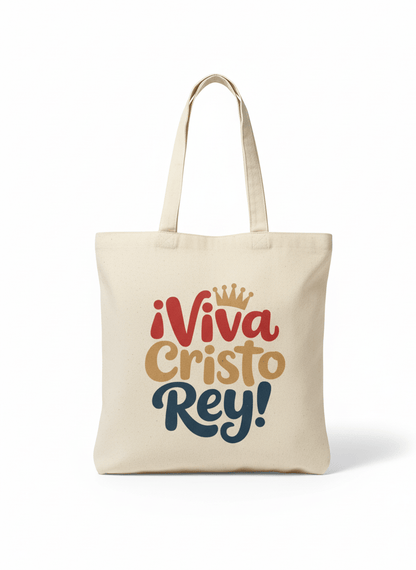 Viva Cristo Rey Tote Bags - Recetas Fair Trade