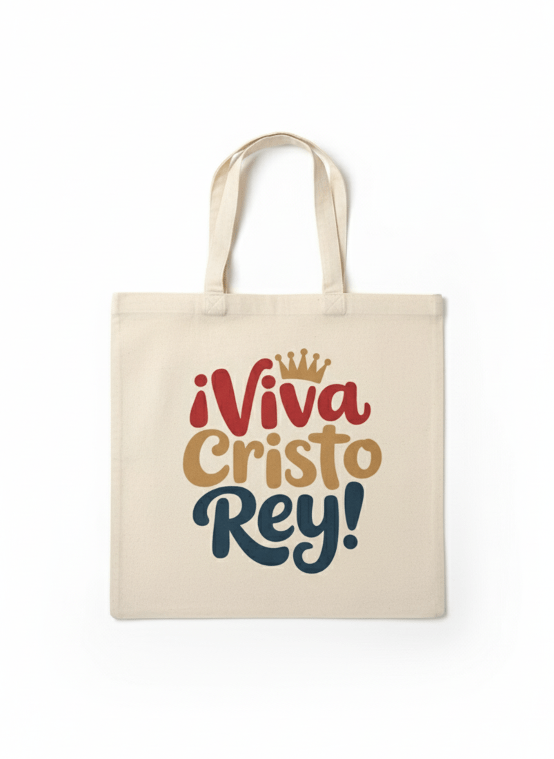 Viva Cristo Rey Tote Bags - Recetas Fair Trade