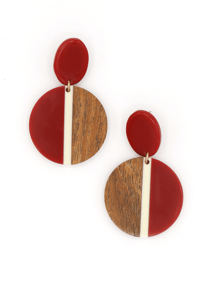 Volcano Wood + Resin Statement Earrings - Recetas Fair Trade