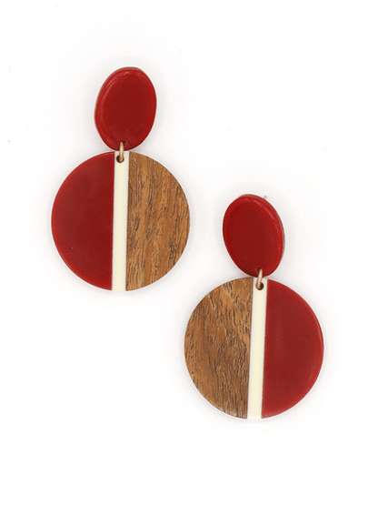 Volcano Wood + Resin Statement Earrings - Recetas Fair Trade