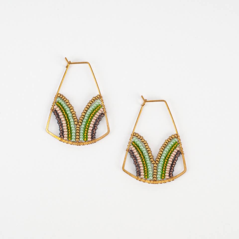 Wellspring Beaded Hoop Earrings - Recetas Fair Trade